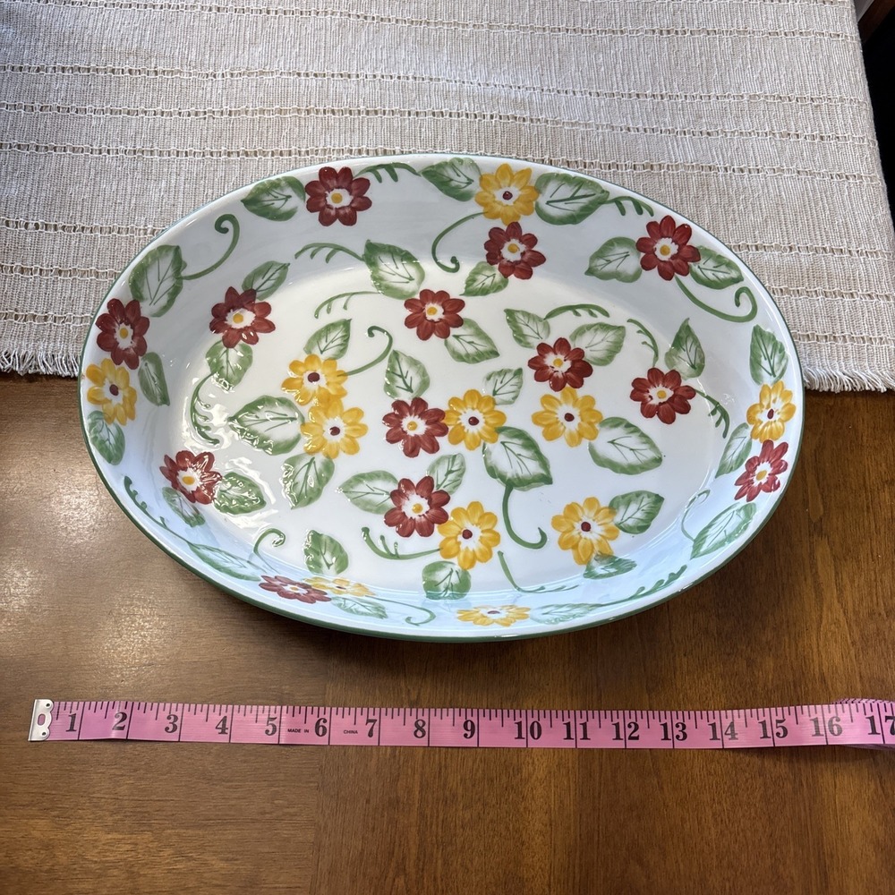 Temptations By‎ Tara Floral Ovenware Large Casserole Dish 14.5 Inch By 11"